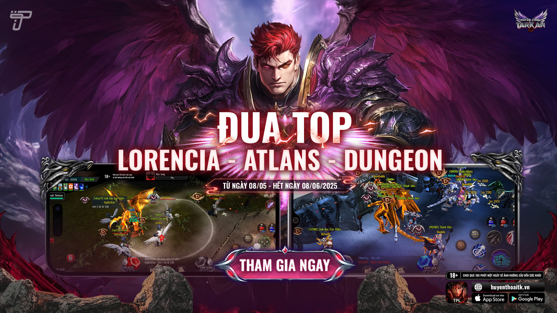 Chuỗi Sự kiện Đua TOP 3 Máy chủ "Lorencia, Atlans & Dungeon" | Huyền Thoại Tarkan Mobile