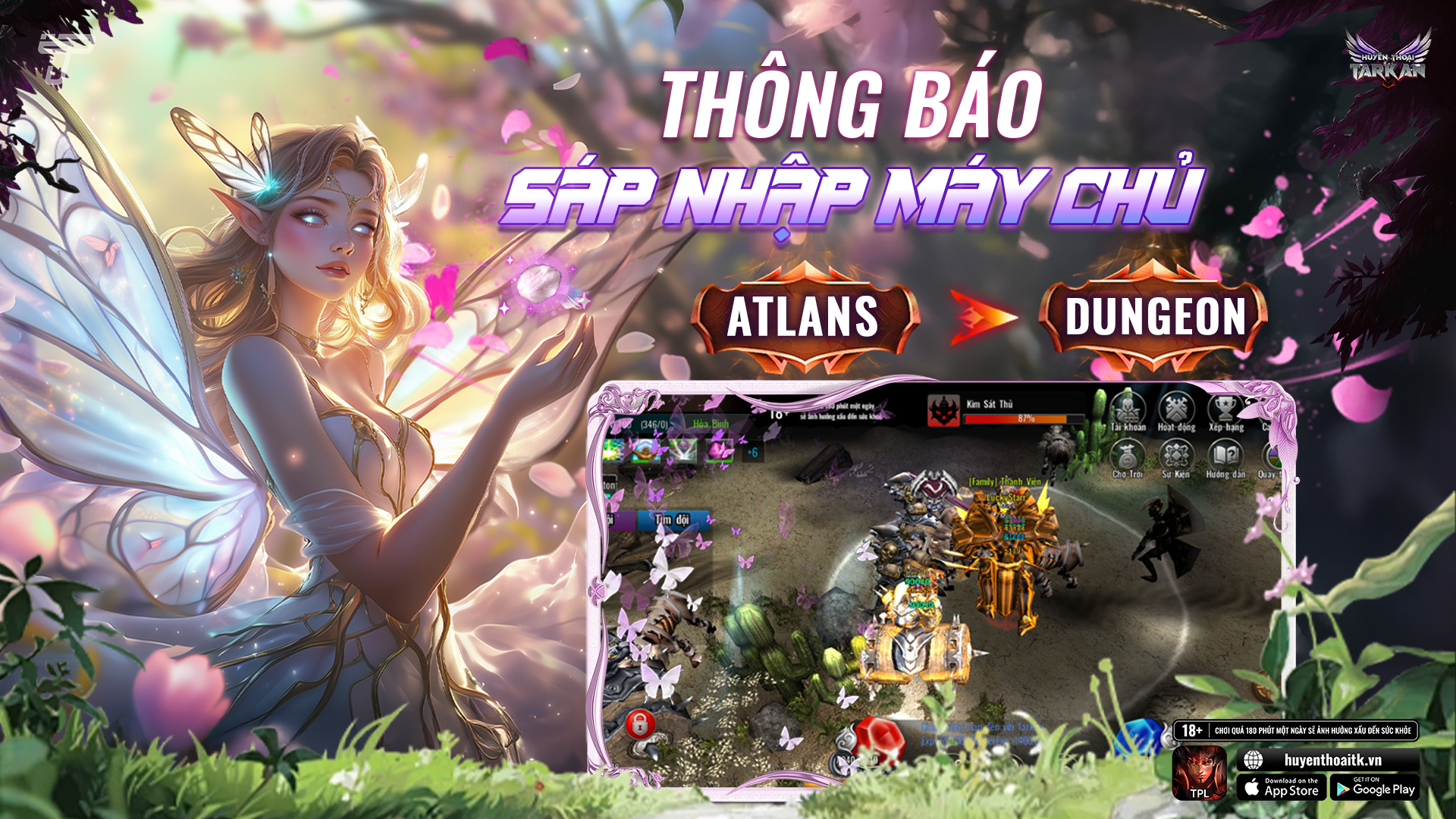🛩 SÁP NHẬP MÁY CHỦ Atlans vào Dungeon | MU: Huyền Thoại Tarkan Mobile